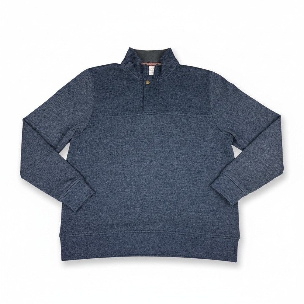 Orvis‎ Mens Sweater Medium Blue Quarter Zip Fly Fishing Hiking Camping GUC